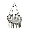 Hanging Hammock Chair with Cushion Macrame Swing Cotton Rope Indoor Outdoor