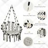 Hanging Hammock Chair with Cushion Macrame Swing Cotton Rope Indoor Outdoor