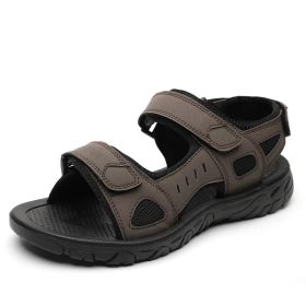 Men Summer Sandal Man Beach Sandal 2022 New Summer Casual Shoes Outdoor Hiking Shoes Mountain Trekking Sandals Big Size 39-47 (Color: Brown, size: 45)