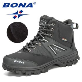 BONA 2022 New Arrival Hiking Shoes Men Outdoor Trekking Shoes Trainers Sports Sneakers Man Mountain Climbing Footwear Masculino (Color: Dark grey S gray, size: 9.5)