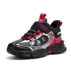 FLARUT Children Winter Running Shoes Snow Sports Shoes Single Cotton Shoes Kids's Sneakers Fashion Trekking Hiking Shoes (Color: Red No Velvet, size: 31)