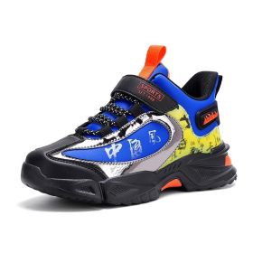 FLARUT Children Winter Running Shoes Snow Sports Shoes Single Cotton Shoes Kids's Sneakers Fashion Trekking Hiking Shoes (Color: Blue No Velvet, size: 30)