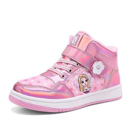 Children's Sneakers Girls' Sports Shoes Kids Flat Shoes High Cut Trekking Shoes Outdoor Tenis Non-Slip Running Hiking Shoes (Color: pink, size: 31)
